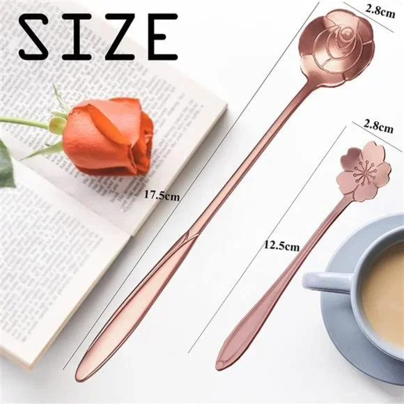 Flower Spoon Coffee Teaspoon Set, PBIEHSR Stainless Steel Tea Spoon